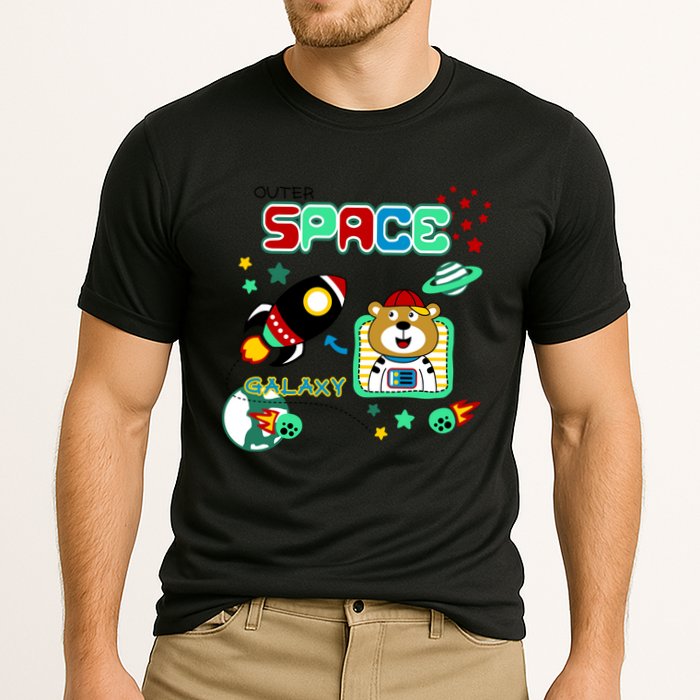 Outer Space Children's Illustration Cooling Performance Crew T-Shirt