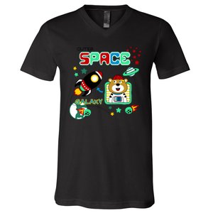 Outer Space Children's Illustration V-Neck T-Shirt