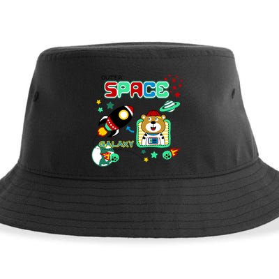 Outer Space Children's Illustration Sustainable Bucket Hat