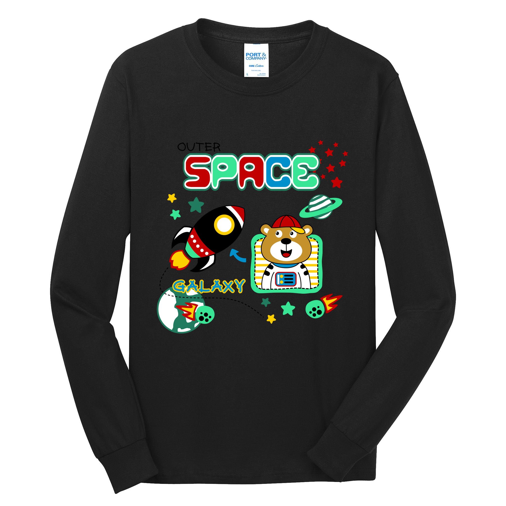Outer Space Children's Illustration Tall Long Sleeve T-Shirt