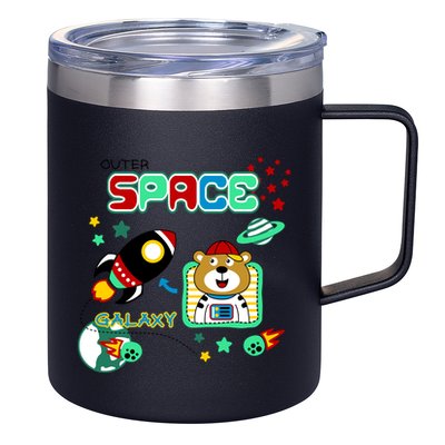 Outer Space Children's Illustration 12oz Stainless Steel Coffee Mug