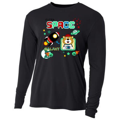 Outer Space Children's Illustration Cooling Performance Long Sleeve Crew