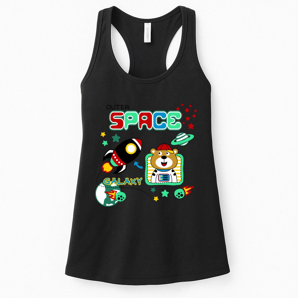 Outer Space Children's Illustration Womens Tank Top