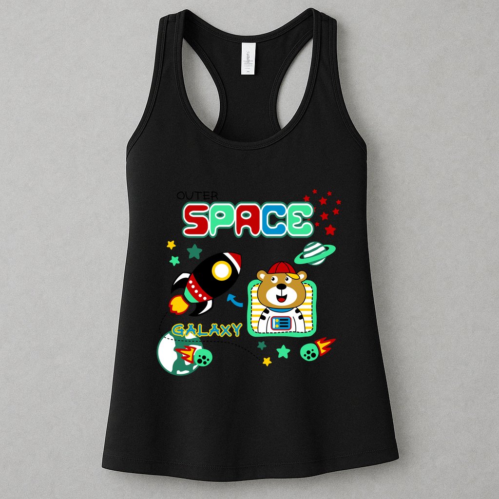 Outer Space Children's Illustration Womens Tank Top