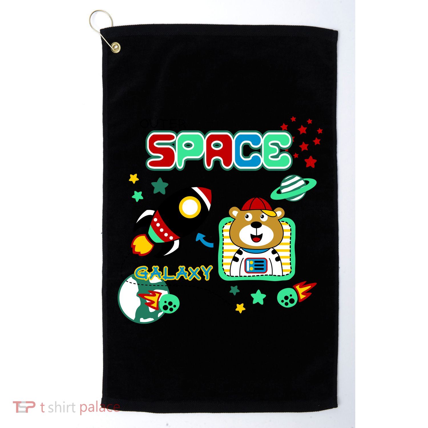 Outer Space Children's Illustration Golf Towel