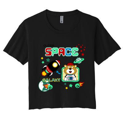 Outer Space Children's Illustration Crop Top