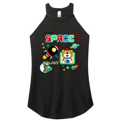 Outer Space Children's Illustration Women's Perfect Tri Rocker Tank