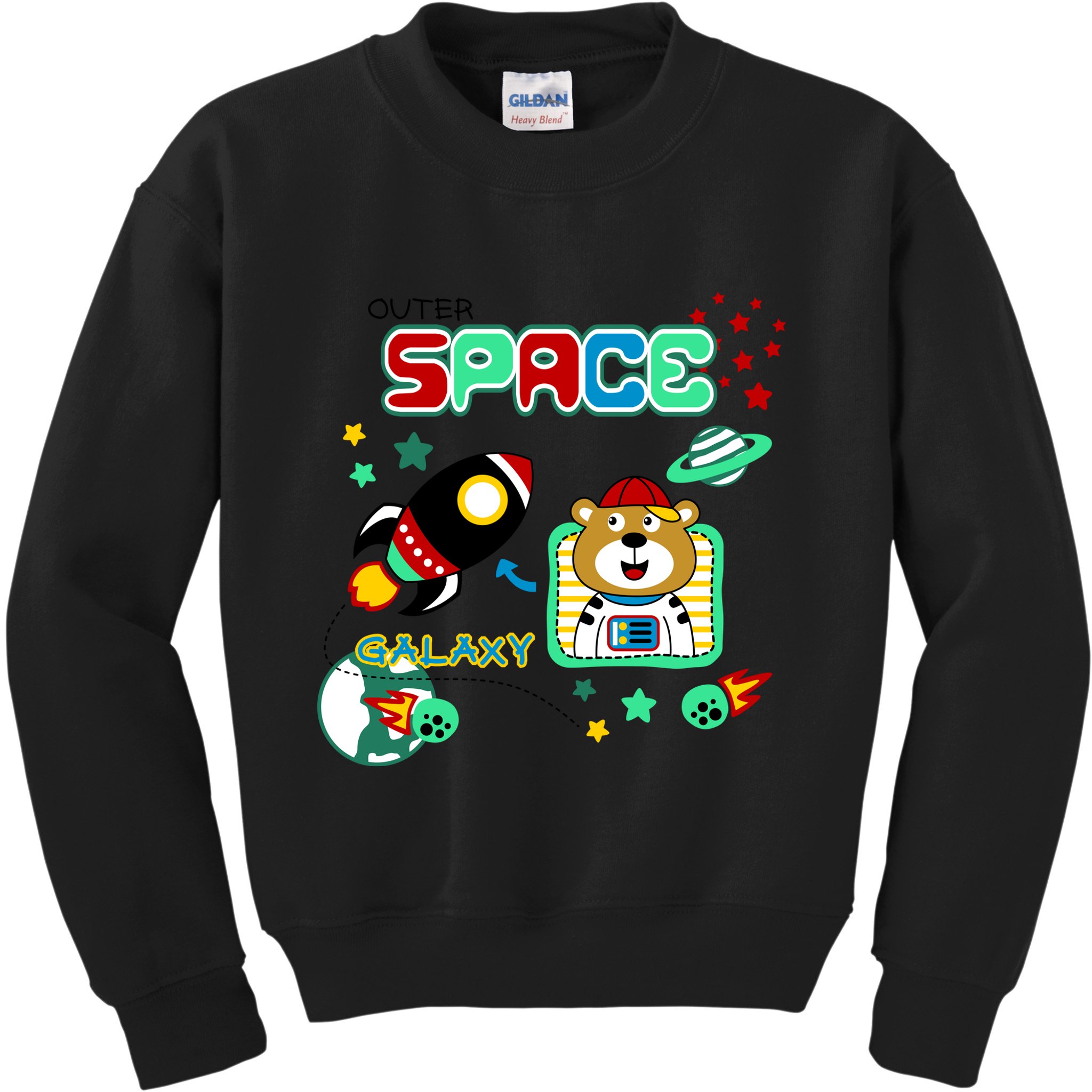 Outer Space Children's Illustration Kids Sweatshirt