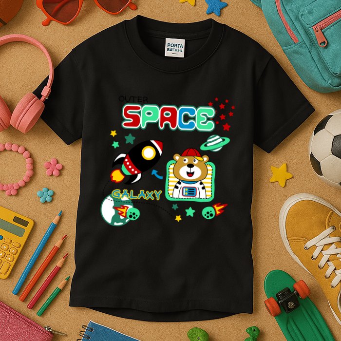 Outer Space Children's Illustration Kids T-Shirt