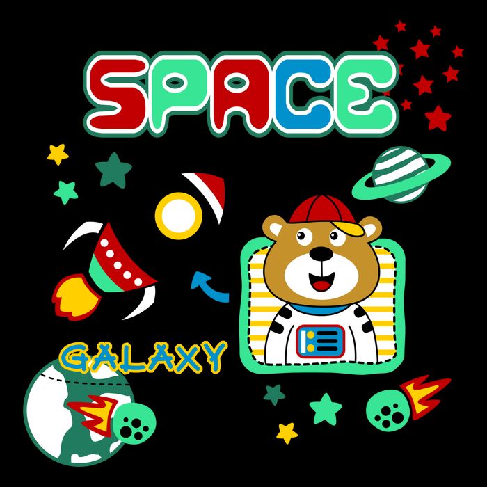 Outer Space Children's Illustration Kids T-Shirt