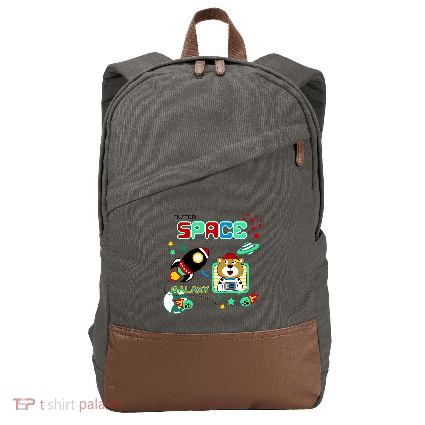 Outer Space Children's Illustration Cotton Canvas Backpack