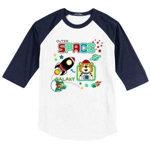 Outer Space Children's Illustration Baseball Sleeve Shirt