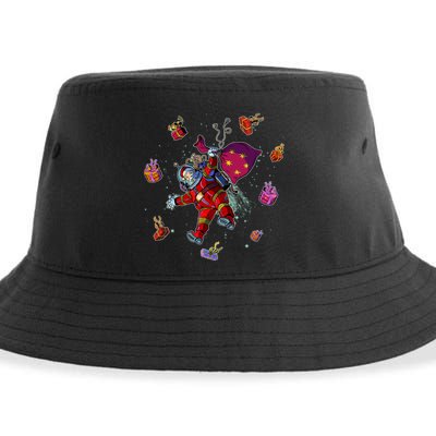 Outer Space Santa Christmas Astronaut  Sustainable Bucket Hat
