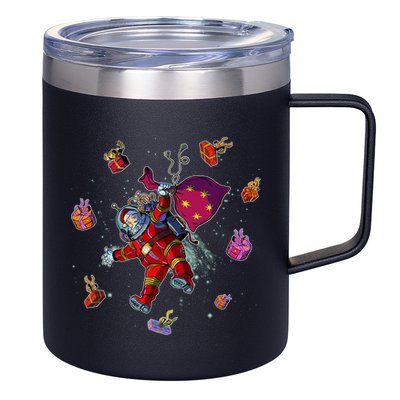 Outer Space Santa Christmas Astronaut  12oz Stainless Steel Coffee Mug