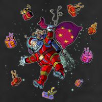 Outer Space Santa Christmas Astronaut  25L Jumbo Tote