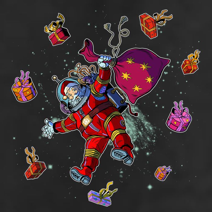 Outer Space Santa Christmas Astronaut  25L Jumbo Tote