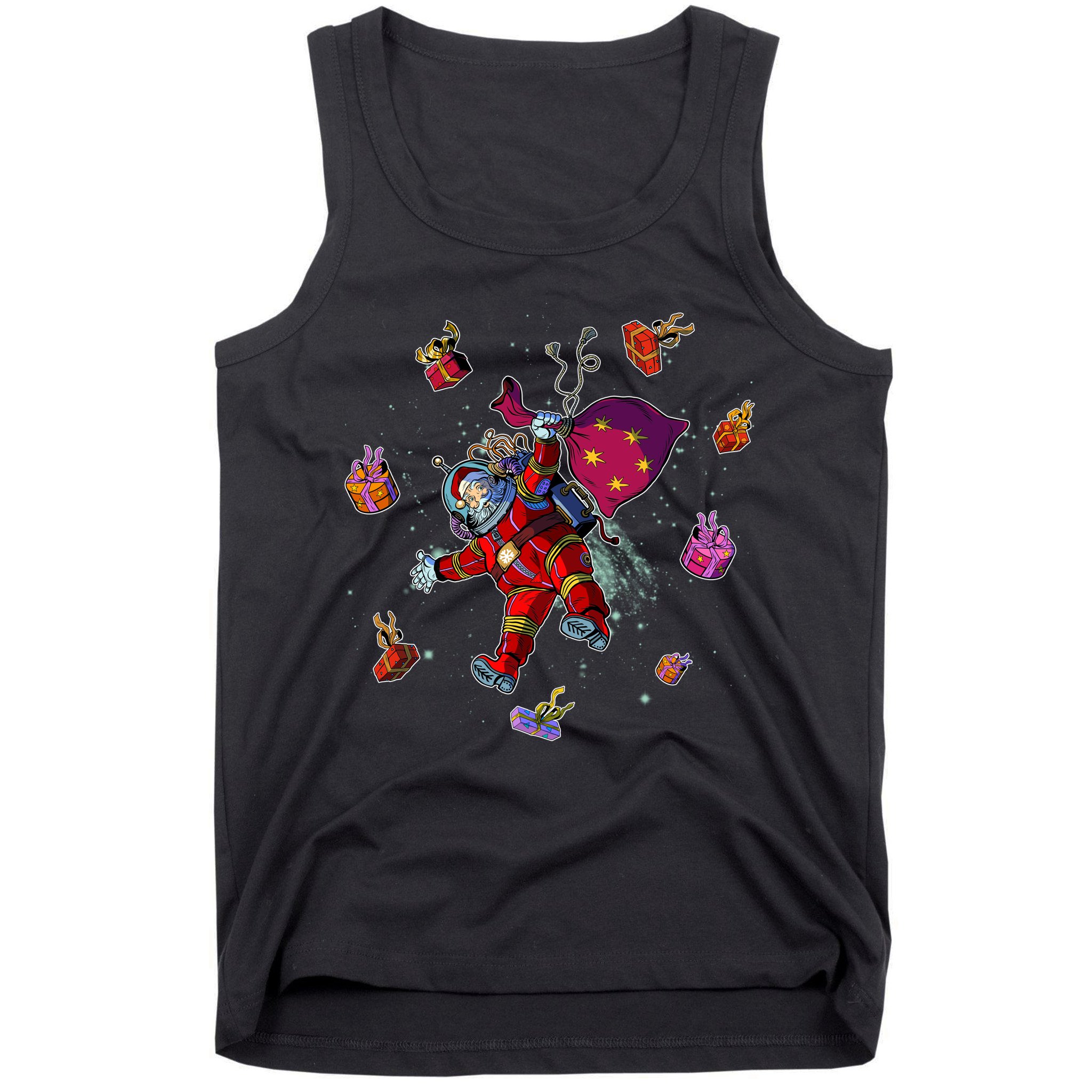 Outer Space Santa Christmas Astronaut  Tank Top