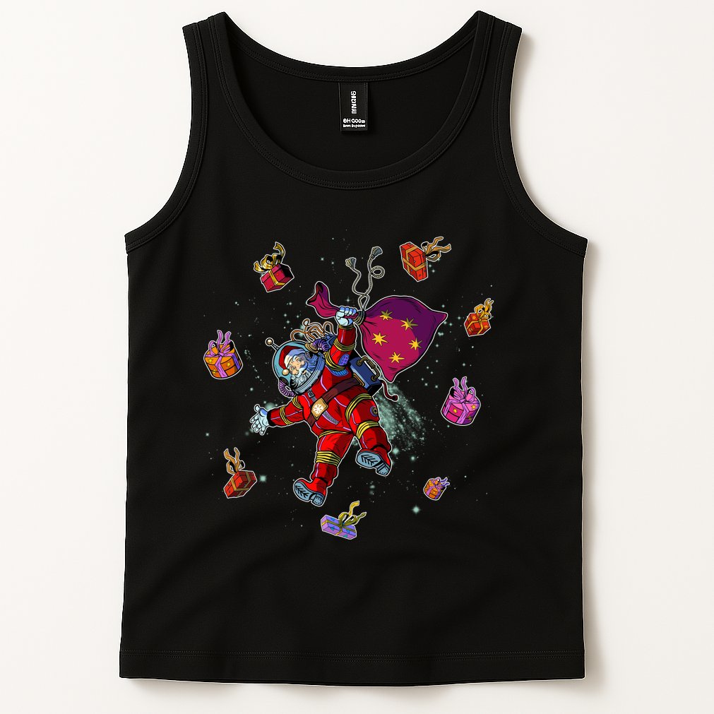 Outer Space Santa Christmas Astronaut  Tank Top