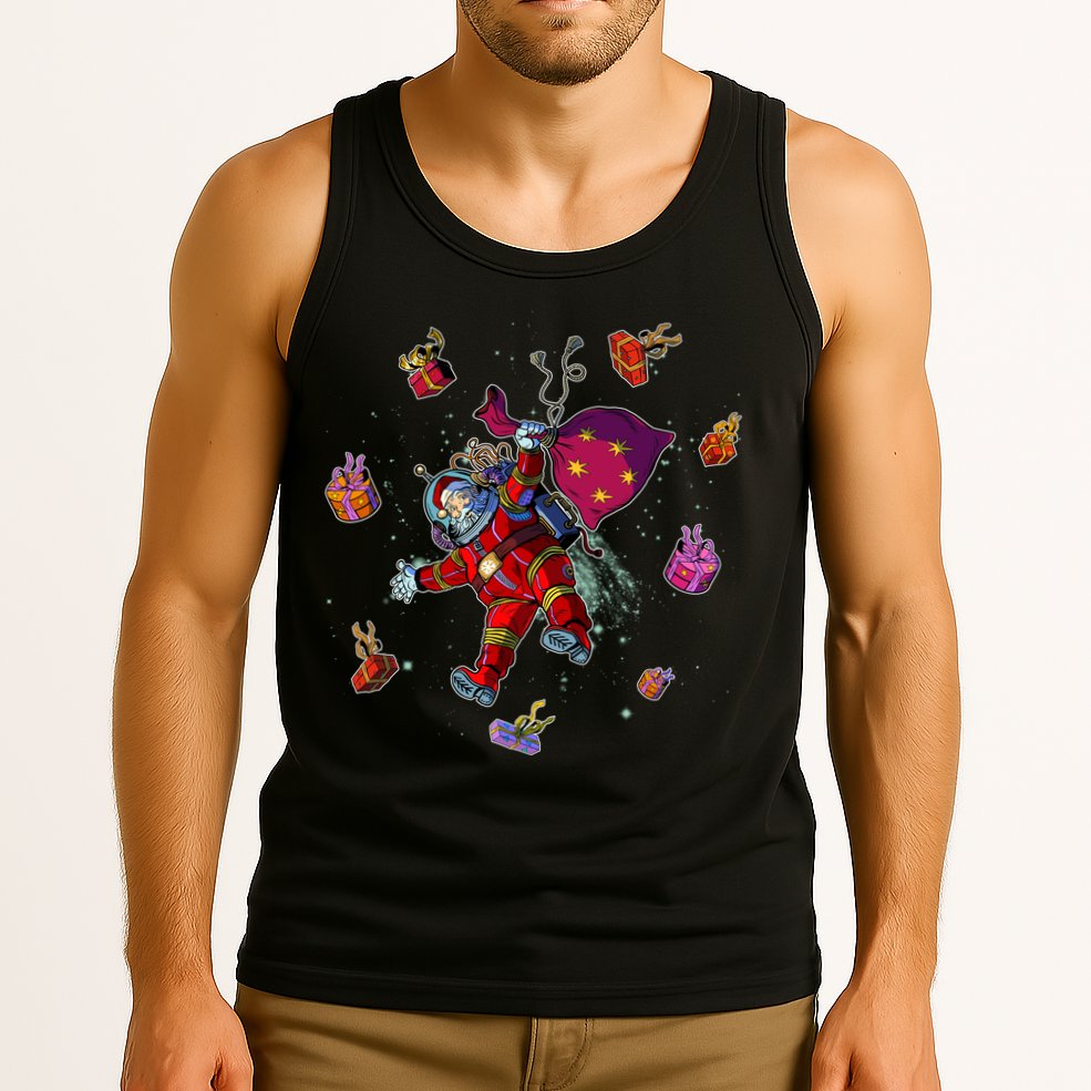 Outer Space Santa Christmas Astronaut  Tank Top