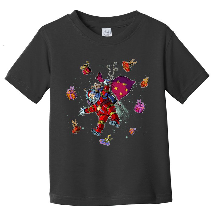 Outer Space Santa Christmas Astronaut  Toddler T-Shirt