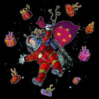 Outer Space Santa Christmas Astronaut  Toddler T-Shirt