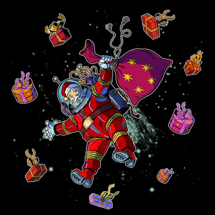 Outer Space Santa Christmas Astronaut  Toddler T-Shirt