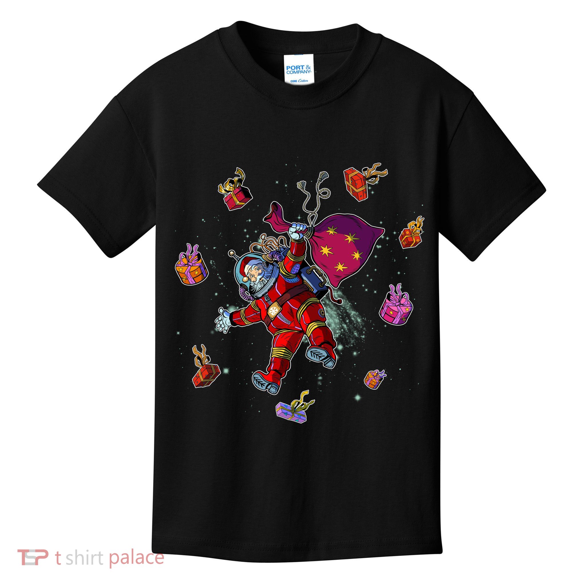 Outer Space Santa Christmas Astronaut  Kids T-Shirt