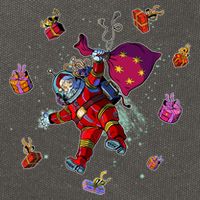 Outer Space Santa Christmas Astronaut  Cotton Canvas Backpack