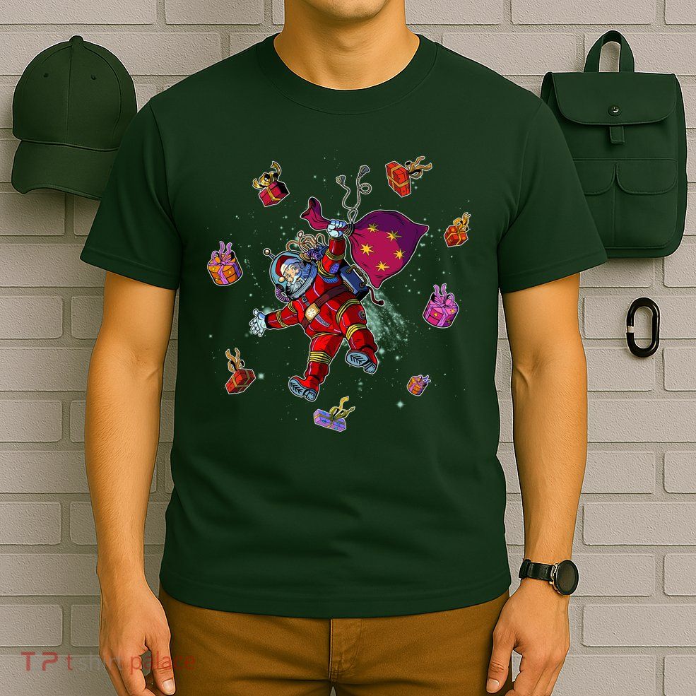 Outer Space Santa Christmas Astronaut  T-Shirt