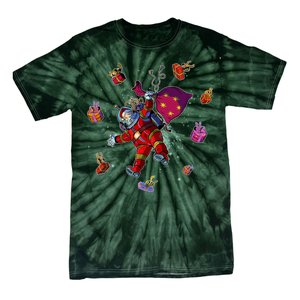 Outer Space Santa Christmas Astronaut  Tie-Dye T-Shirt