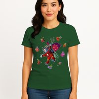 Outer Space Santa Christmas Astronaut  Womens T-Shirt