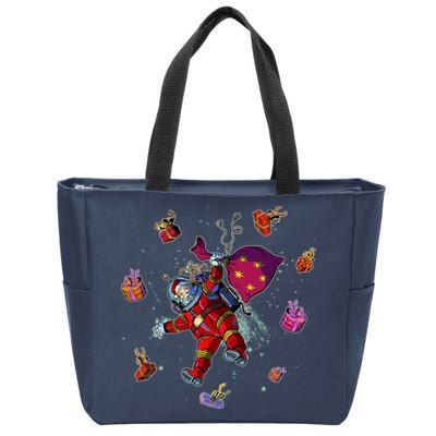 Outer Space Santa Christmas Astronaut  Zip Tote Bag