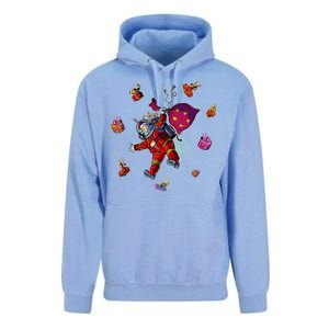 Outer Space Santa Christmas Astronaut  Unisex Surf Hoodie