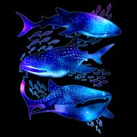 Outer Space Whale Sharks  USA-Made Doggie Bandana