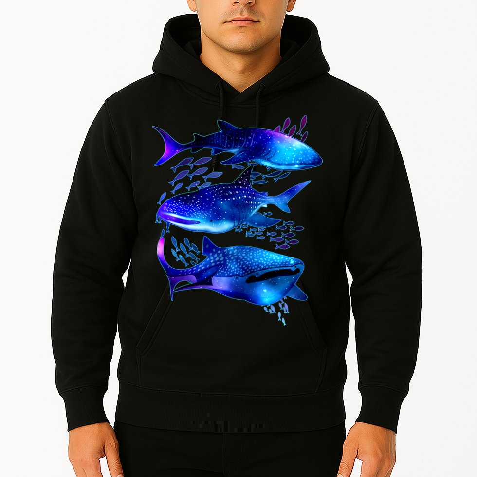 Outer Space Whale Sharks  Hoodie
