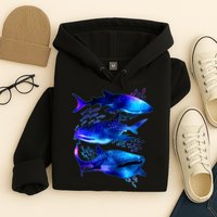 Outer Space Whale Sharks  Hoodie