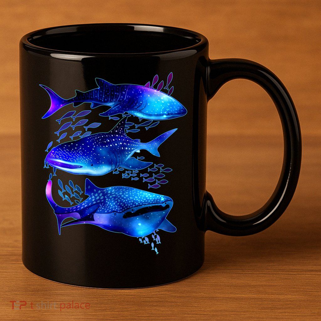 Outer Space Whale Sharks  11oz C Handle Ceramic Mug