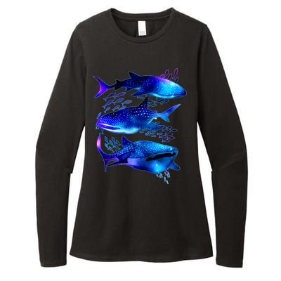 Outer Space Whale Sharks  Womens CVC Long Sleeve Shirt