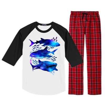 Outer Space Whale Sharks  Raglan Sleeve Pajama Set