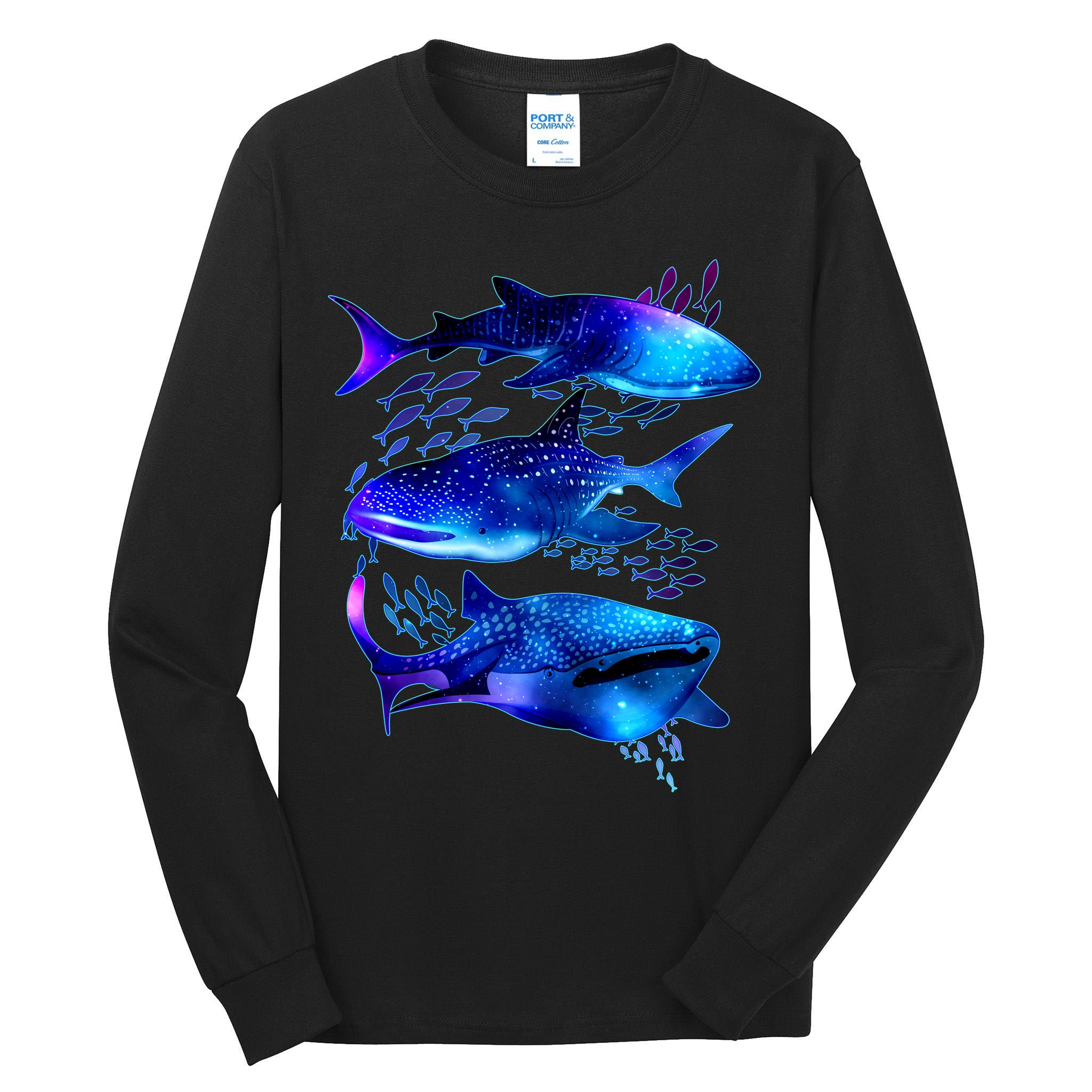 Outer Space Whale Sharks  Tall Long Sleeve T-Shirt
