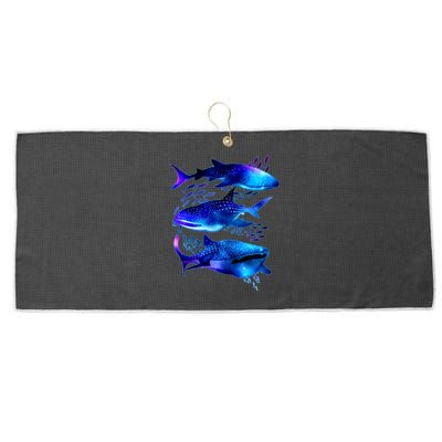 Outer Space Whale Sharks  Large Microfiber Waffle Golf Towel