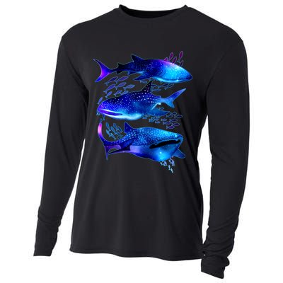 Outer Space Whale Sharks  Cooling Performance Long Sleeve Crew
