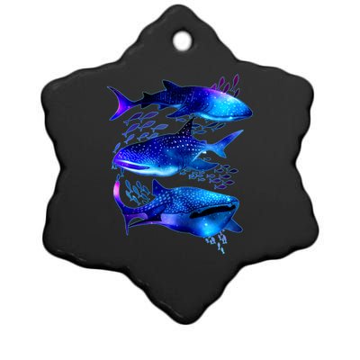 Outer Space Whale Sharks  Ceramic Star Ornament