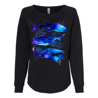 Outer Space Whale Sharks  Womens California Wash Sweatshirt