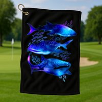 Outer Space Whale Sharks  Golf Towel