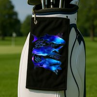 Outer Space Whale Sharks  Golf Towel