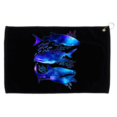 Outer Space Whale Sharks  Grommeted Golf Towel