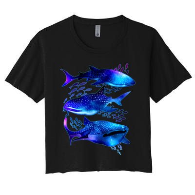 Outer Space Whale Sharks  Crop Top