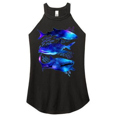 Outer Space Whale Sharks  Women's Perfect Tri Rocker Tank