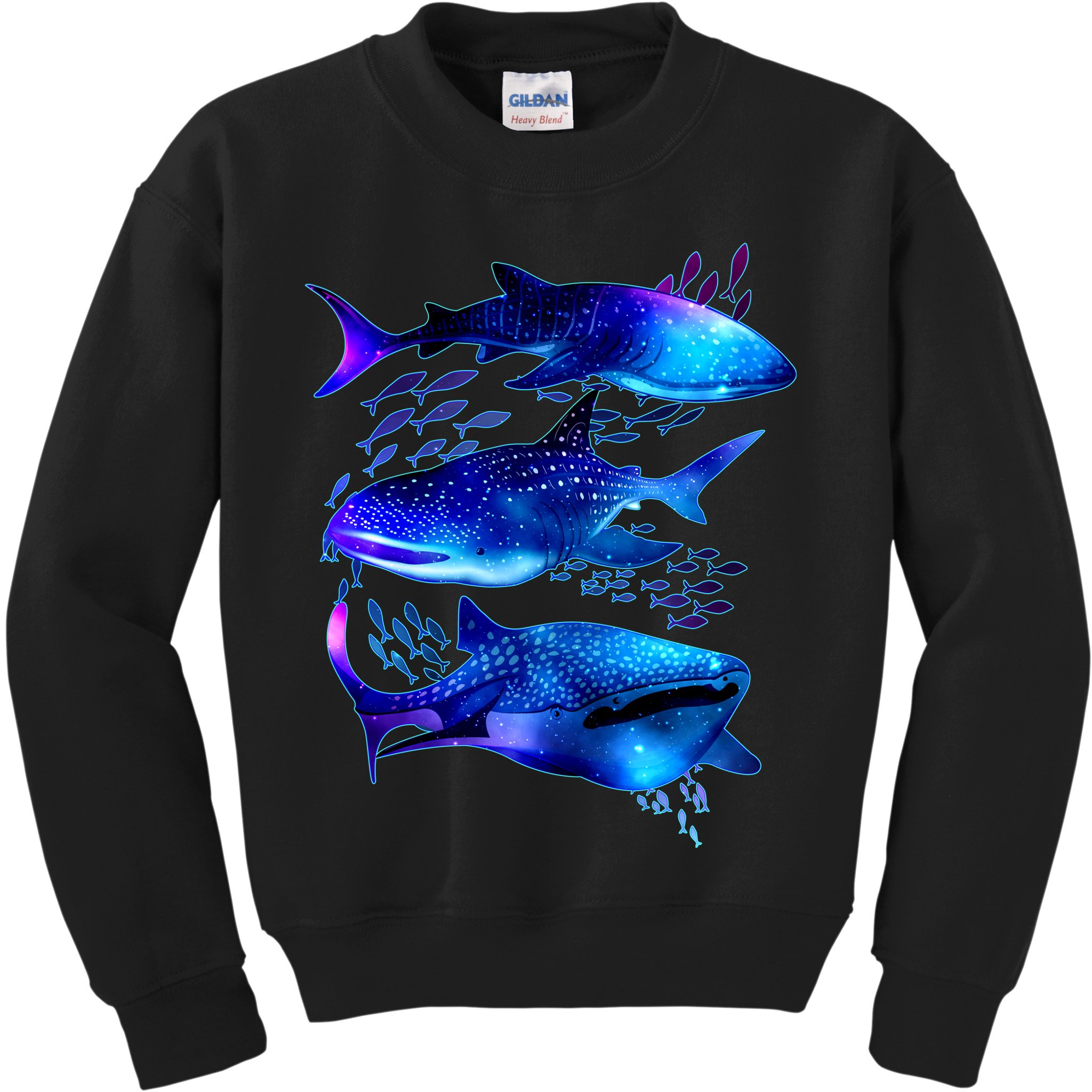 Outer Space Whale Sharks  Kids Sweatshirt